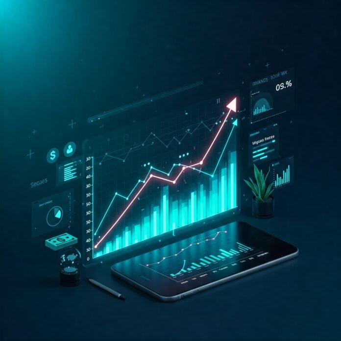 Futuristic Growth Chart Interface