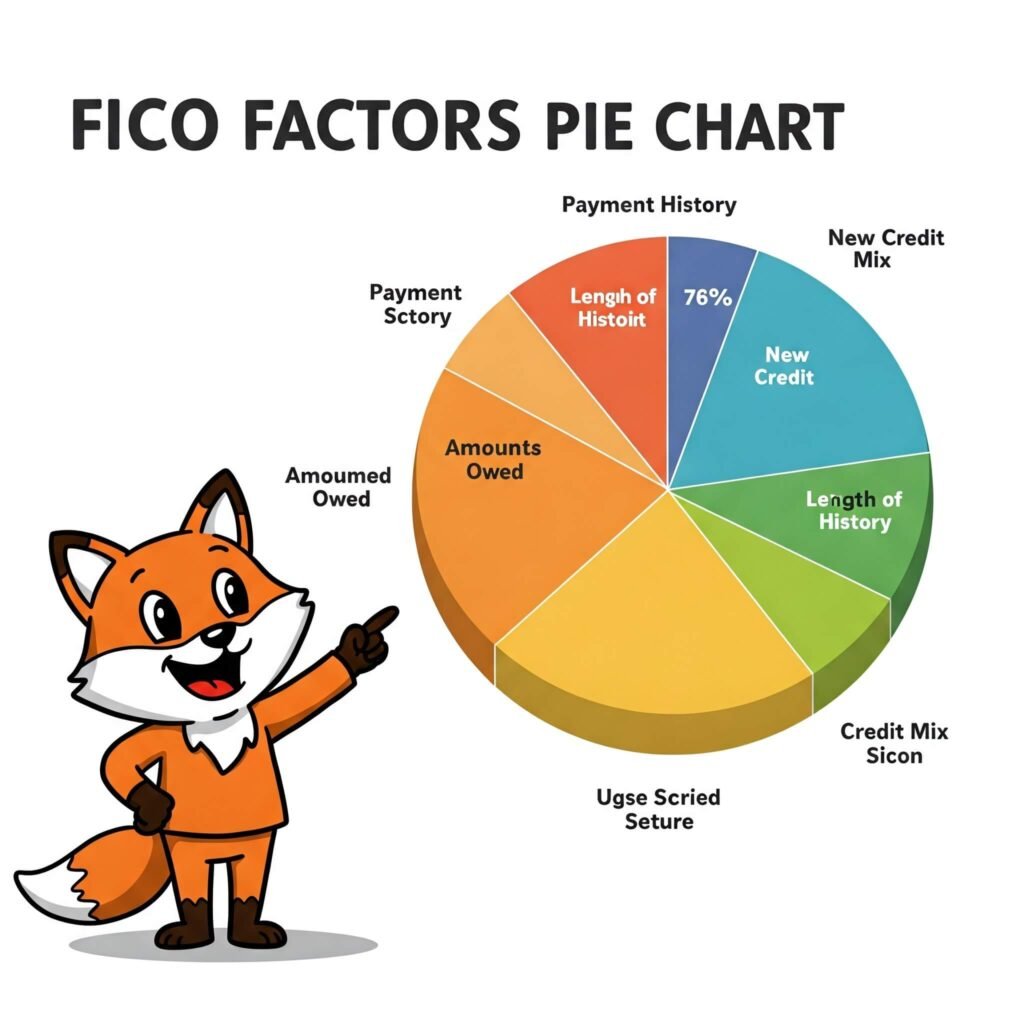 FICO Score Factors Pie Chart