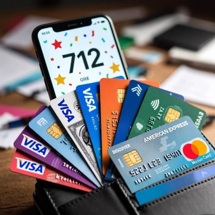 New credit card floating over empty wallet and rejection letters